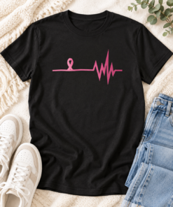 Breast Cancer Pulse T-Shirt | Pink Ribbon Awareness Tee - Image 4