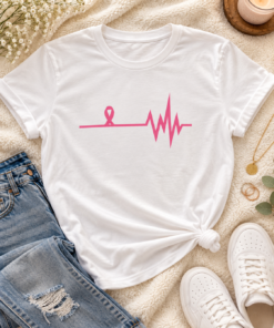 Breast Cancer Pulse T-Shirt | Pink Ribbon Awareness Tee - Image 3