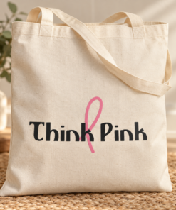 Think Pink Breast Cancer Awareness Tote Bag